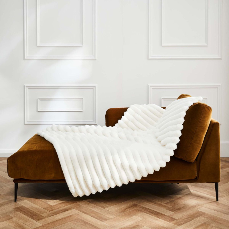Plaid XL 180x220 cm Imitation Fourrure BOUDOIR NATUREL Plaid XL 180x220 cm Imitation Fourrure BOUDOIR NATUREL