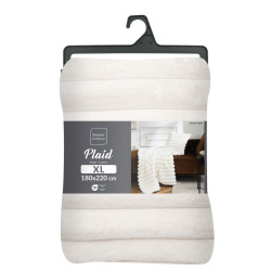 Plaid XL 180x220 cm Imitation Fourrure BOUDOIR NATUREL