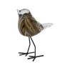 Déco Moineau Serin Verre Ambre H15.5 cm Déco Moineau Serin Verre Ambre H15.5 cm