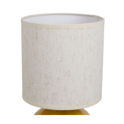 Lampe KLOSEN Céramique/Lin Moutarde/Écru D15 H25cm E14