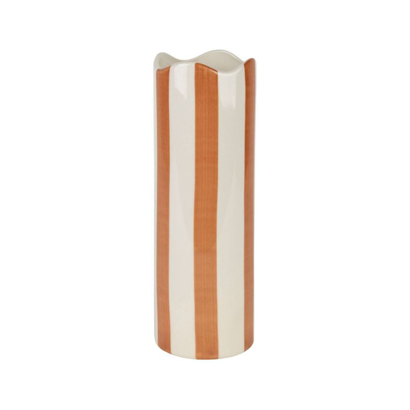 Vase ARTIST Cylindre Grès Rayé Terre H23,5 cm Vase ARTIST Cylindre Grès Rayé Terre H23,5 cm