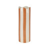 Vase ARTIST Cylindre Grès Rayé Terre H23,5 cm