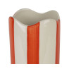 Vase ARTIST Cylindre Grès Rayé Corail D7,5xH23,5cm