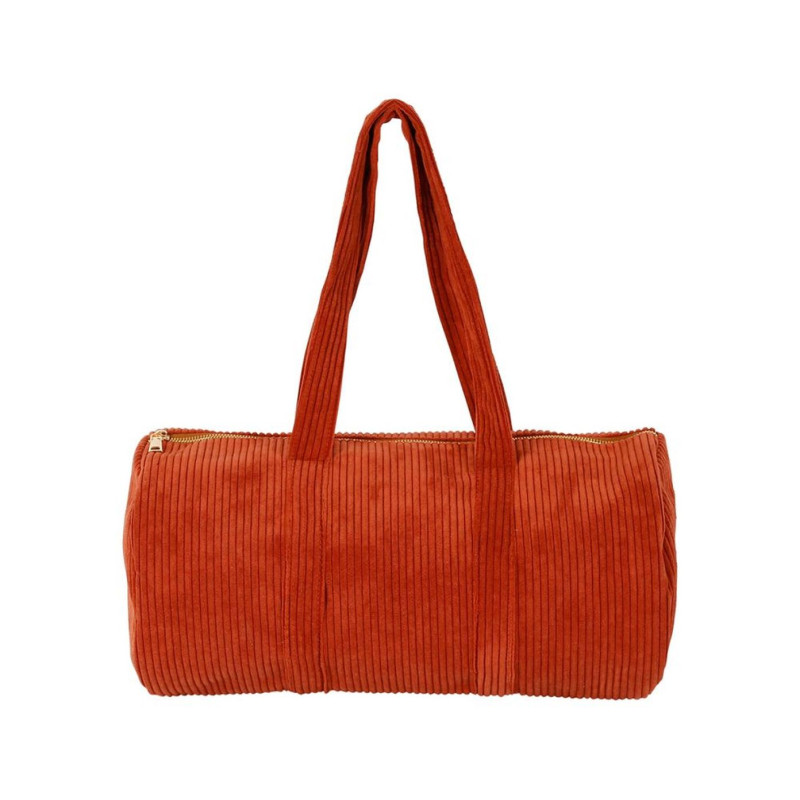 Sac Week-end FUNKY - Velours Côtelé - TERRACOTTA (42 x 22 cm)