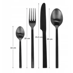 Ménagère 16 Pièces HARMONY – Finition Noir Mat