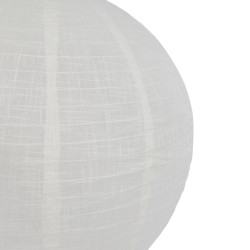 Suspension Non Électrique Ronde en Lin Blanche - Grand Diamètre 60 cm