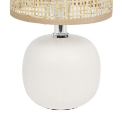LAMPE BOULE CERAM.NATUREL BL