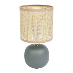 LAMPE BOULE CERAM.NAT.KAKI