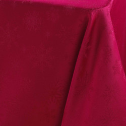 NAPPE FLOCONS ROUGE 140x240CM JACQUARD
