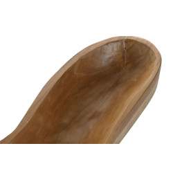 Centre de Table en Teck Massif – Forme Naturelle Allongée (50 x 17 x 6 cm)