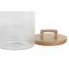 Pot de Rangement Cylindrique en Verre Cannelé avec Couvercle en Bambou (3L)