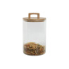 Grand Pot de Rangement Cylindrique en Verre Cannelé – Couvercle en Bambou (4L)