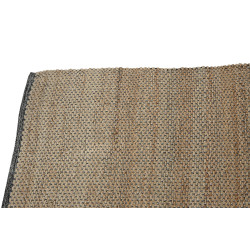 Tapis de Couloir Bohème Chic – Jute, Coton et Noir (75 x 175 cm)