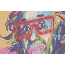 Tableau Néon Pop Art "Andy" LED Einstein Multicolore 63x93cm