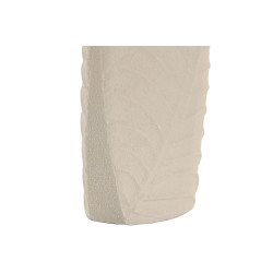 VASE MÉTAL FEUILLE BLANC 26X11X41