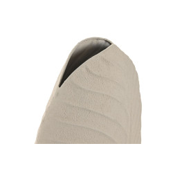 Vase Métal Design Forme Feuille | Fini Texturé Blanc Cassé Mat (41 cm)