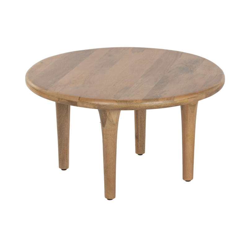 Table Basse Ronde en Bois de Manguier Massif | D80x44 cm Table Basse Ronde en Bois de Manguier Massif | D80x44 cm