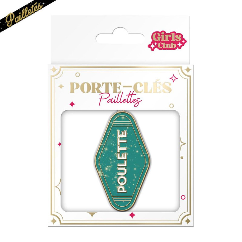 PORTE CLES PAILLETTES POULETTE