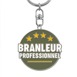 Porte-Clés Métal "Branleur Professionnel" | Badge Militaire Humoristique