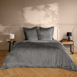 Parure de Couette VELINA Anthracite (240x220 cm) 2 personnes