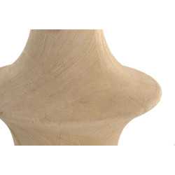 Lampe de Table en Manguier Sculpté et Abat-jour Cylindrique Lin (D40x65 cm)