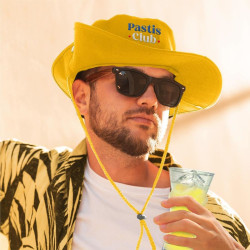 Chapeau Bob Jaune "PASTIS CLUB" avec Cordon