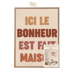 TOILE TUFTEE ICI LE BONHEUR EST FAIT MAI