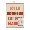 TOILE TUFTEE ICI LE BONHEUR EST FAIT MAI