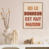 TOILE TUFTEE ICI LE BONHEUR EST FAIT MAI