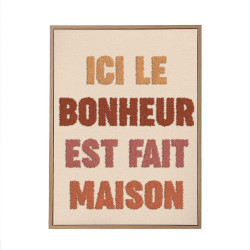 TOILE TUFTEE ICI LE BONHEUR EST FAIT MAI