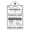 Plaque Métal Décorative "LES RÈGLES D'OR DU BONHEUR" | 40 x 60 cm