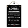 Plaque Métal Décorative "LES RÈGLES D'OR DE LA FAMILLE" |40 x 60 cm