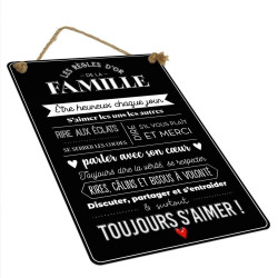 PLAQUE METAL 40X60 REGLE DE LA FAMILLE