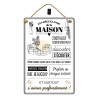 PLAQUE METAL 40X60 REGLE DE LA MAISON
