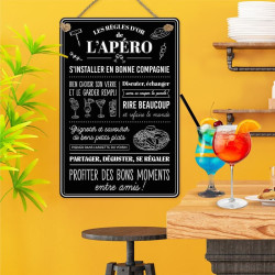 PLAQUE METAL 40X60 REGLE DE L APERO
