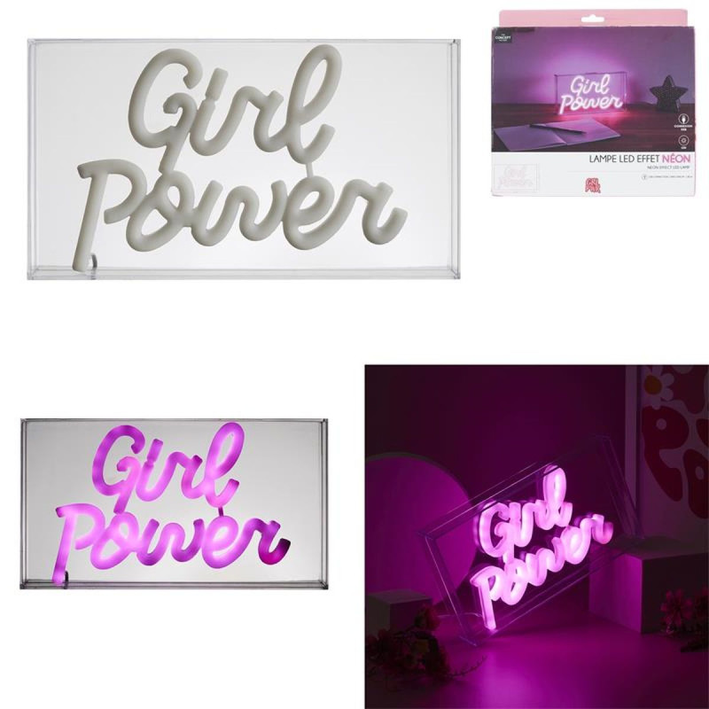 LAMPE LED EFFET NEON "GIRL POWER" CO AC
