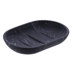 PORTE SAVON MARBRE NOIR POLYRESINE