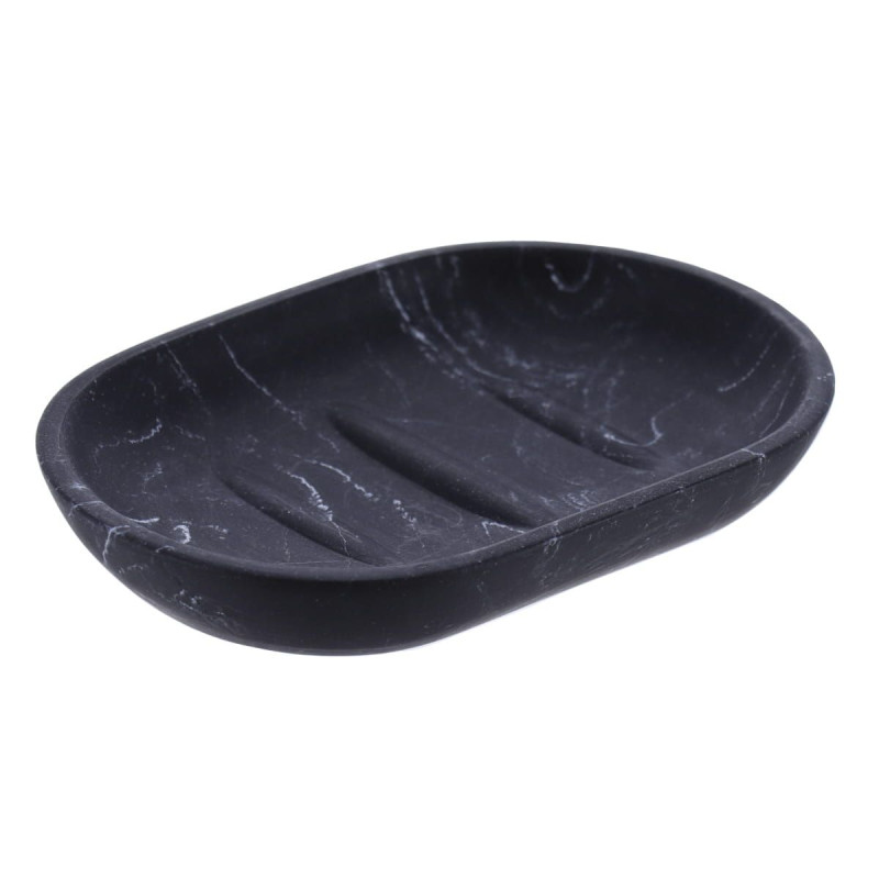 PORTE SAVON MARBRE NOIR POLYRESINE