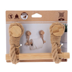 DEROUL PAPIER WC NATUREL BAMBOU + CORDE