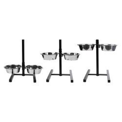 SUPPORT DOUBLE GAMELLES HAUTEUR REGL 43