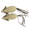 SET DE 2 SOURIS 14CM ECRU