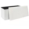 Coffre Banc Pliable SCOTT en Velours Côtelé | Rangement et Assise | Couleur Beige/Crème