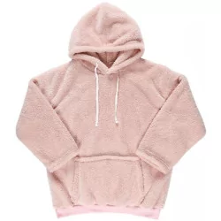 Sweat à Capuche Hoodie Oversize Polaire Rose | FLEMME DE OUF