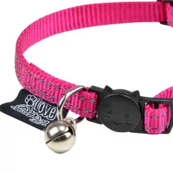 Collier Chat Rose LOVE STORY Anti-Étranglement & Réfléchissant Avec Grelot