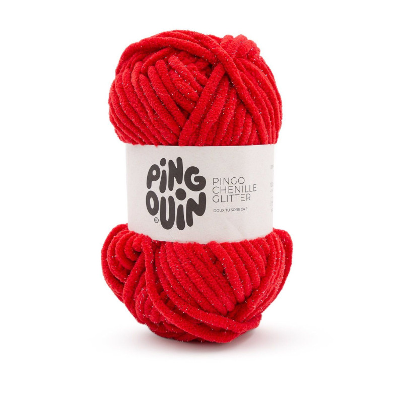 LAINE PINGO CHENILLE GLITTER ROUGE