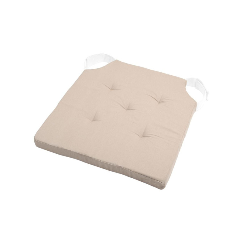 GALETTE DE CHAISE VELCRO LIN/ECRU 38X38