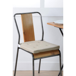 GALETTE DE CHAISE VELCRO LIN/ECRU 38X38