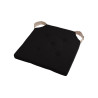GALETTE DE CHAISE VELCRO NOIR/LIN 38X38
