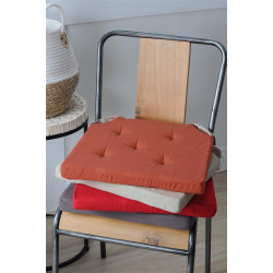 GALETTE DE CHAISE VELCRO NOIR/LIN 38X38