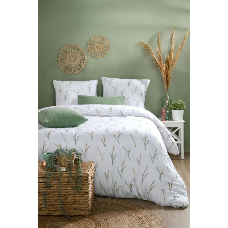 PARURE FLEOLIA 240X220CM GAZE DE COTON PARURE FLEOLIA 240X220CM GAZE DE COTON